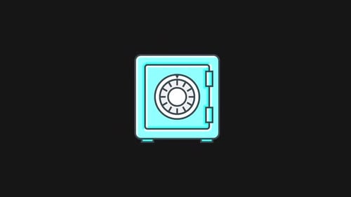 Modern Animated Safe Box Icon with Wobbling Effect