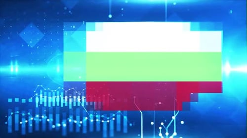 Bulgaria Flag On Economy Background And Graph