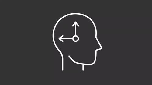 Human master clock white line animation
