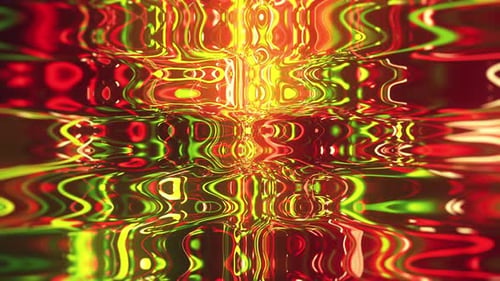 Red Green Abstract Liquid Wavy Background Loop
