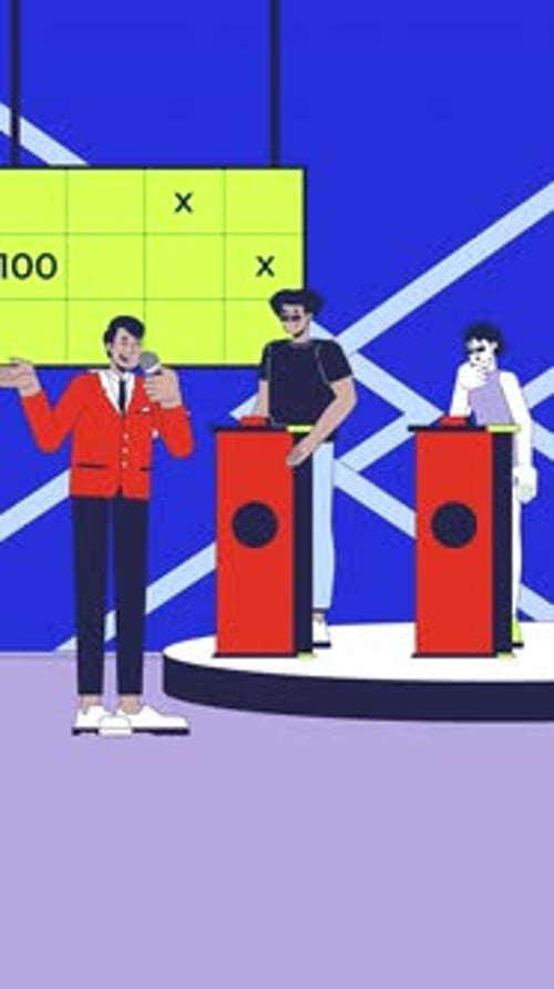 Game show challenge cartoon vertical animation