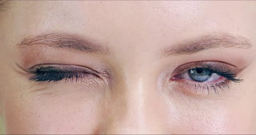 An attractive young woman's eye's in the studio