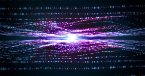 Digital waves and cyber flowing numbers concept background