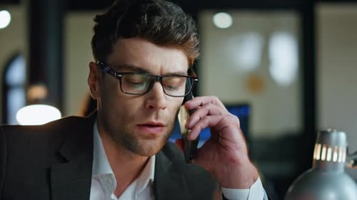 Stressed Trader Bad News Phone Call