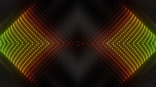 Dynamisch pulsierende Neonlichter erzeugen abstrakte geometrische Muster in Bewegung