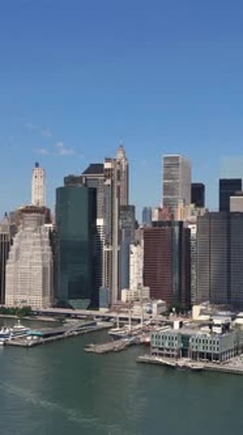 New York Skyline Over the Hudson River Vertical Video