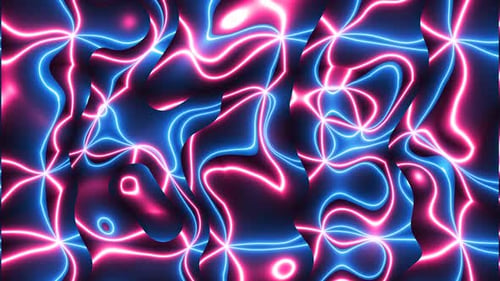 Abstract Neon Lines Flowing Glowing Animated Background Loop