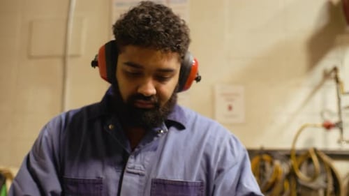 Welder Safety Prep in Workshop