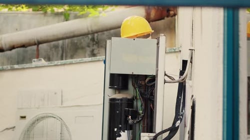 Air Conditioner Side Panel Opened