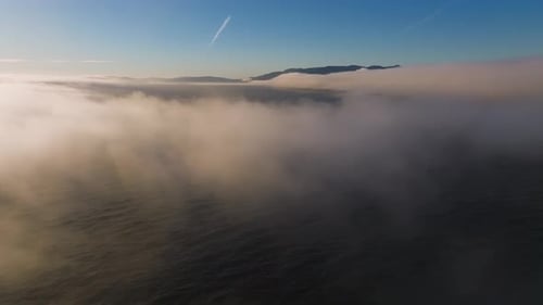 Aerial View White Clouds in Blue Sky Top View View From Drone Aerial Bird's Eye Clouds
