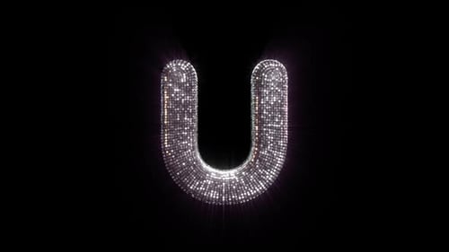 U Letter with Disco Ball aesthetics On Alpha Loop