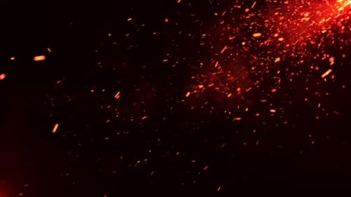 Floating Red Hot Ember Particles Overlay