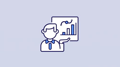 Animated Business Report Color Icon