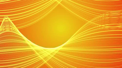 Abstract Yellow Particles Wave Line Flow Background Loop Animation