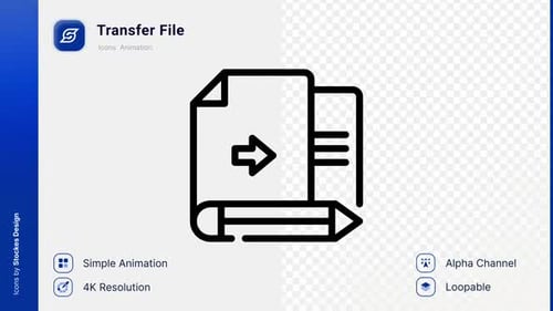 Animated File Transfer and Document Management Icon