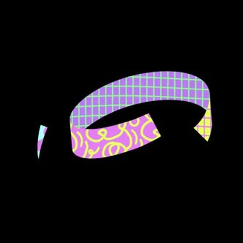 Retro Ribbon Reveal Animation with Abstract Patterns