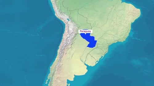 Animated Map Zoom and Highlight of Paraguay