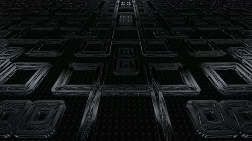 Fondo con movimiento sobre estructuras alámbricas negras de figuras, exclusivo, renderizado 3D, reflexión, formas