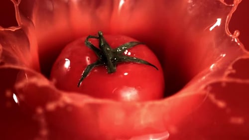 Super Slow Motion Tomato Juice Pours Filmed on a Highspeed Camera at 1000 Fps