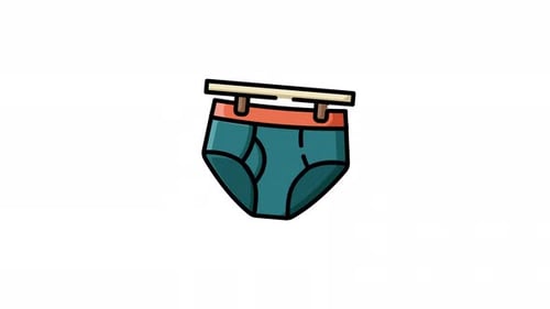 Animated Flat Design Underwear Drying Icon