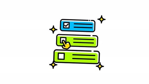 Cartoon Hand Clicking Checklist Interface Animation