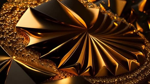 Golden Abstract Geometric Metallic Shine Background Animation