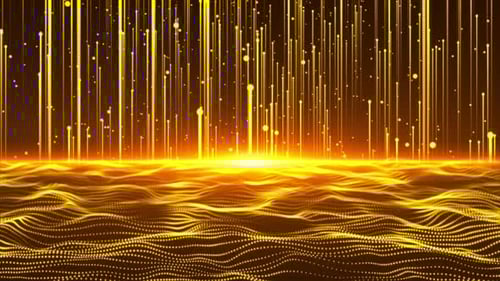 Golden Award Party Stage Moving Digital Particle Background Loop