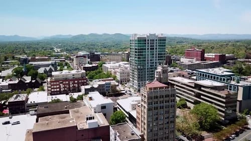 Aerial Asheville NC, Asheville North Carolina Skyline