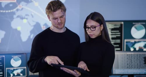 Data Review on Tablet in Workplace