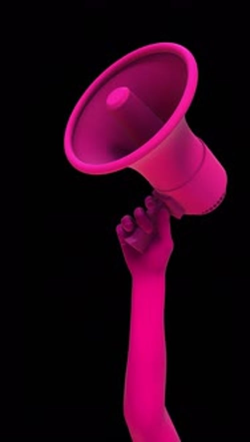 Hand Holding Megaphone With Alpha 02