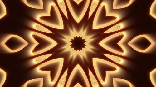 Abstract Glowing Geometric Kaleidoscope Pattern Background