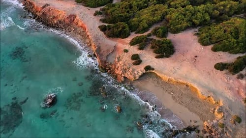 Aerial View of Tropical Beach Coastline