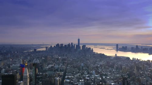 New York City Manhattan City Skyline Time Lapse with Freedom Tower / One World Trade Center shot in