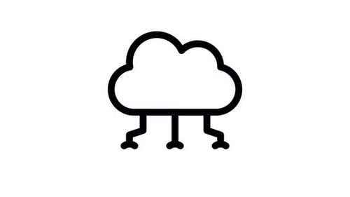 Animated Cloud Computing Data Network Icon