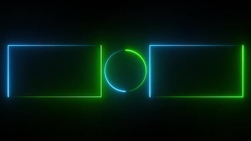 End Screen Neon Frame Green And Blue V8