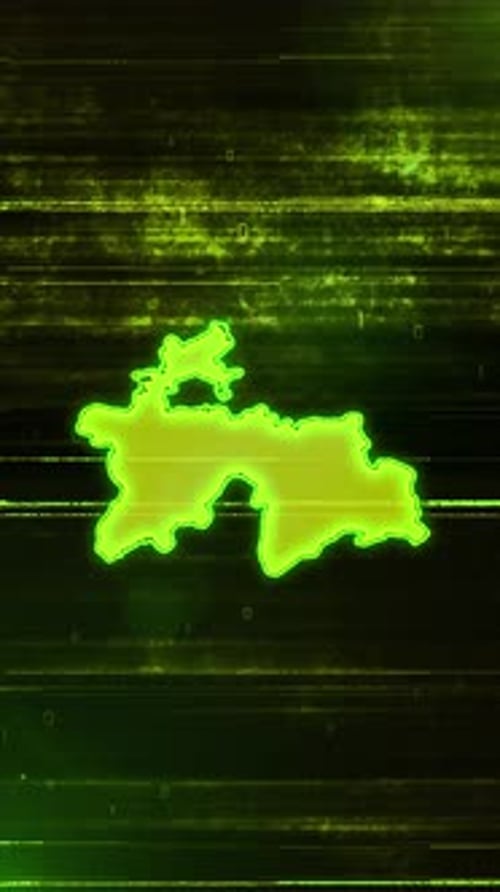 Tajikistan Digital Futuristic Glitch Map