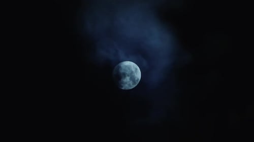 Full Moon with Ominous Clouds at Night