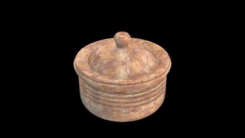 Rotating Textured Rustic Pot 3D Animation