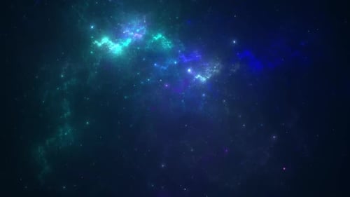 Blue Green Light With Shiny Stars In Space