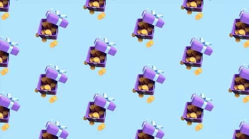 Bewegliches Muster der Geschenkverpackung. Wiederholtes Muster der Geschenkbox. Animiertes Hintergrundmuster auf Seamless