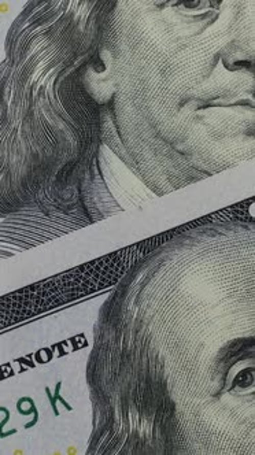 Extreme Close-up of US One Hundred Dollar Bills