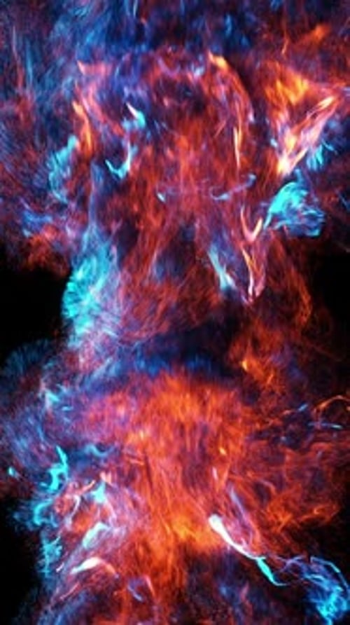 Dynamic Abstract Fire and Ice Energy Particles Flow