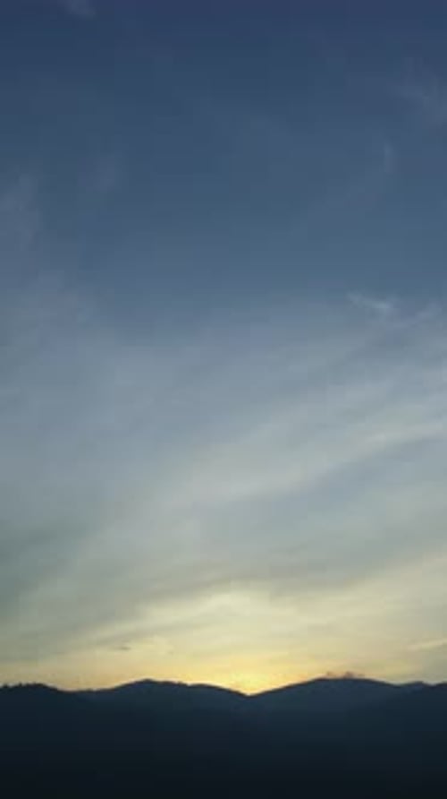 Mountain Silhouette with colorful Sunset Time Lapse