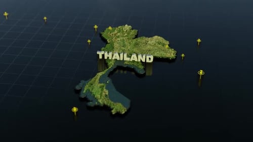 3D Animated Geographic Map of Thailand