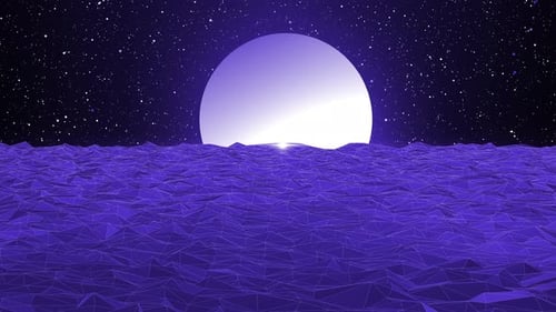 Retro Animation With Grid And Sun. 80's Synth Wave Style Retro Background, Loop Animation Of Futuris