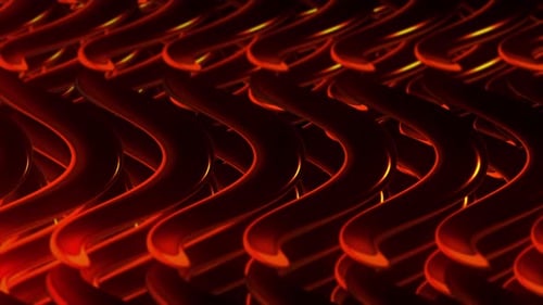 Shiny orange curves form a wavelike pattern.