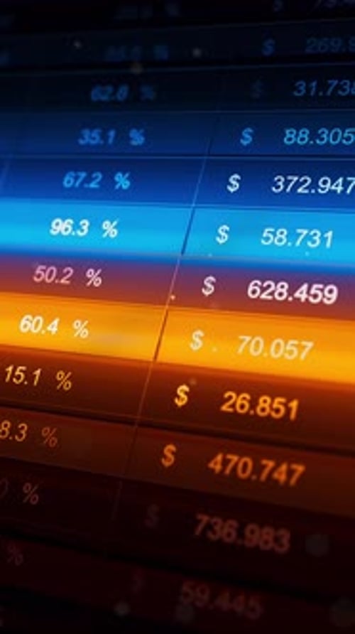 Loop 3D stock table with blue and orange highlights