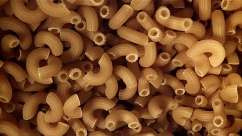 The Dry Pasta Flies Up and Falls Down Filmed on a Highspeed Camera at 1000 Fps