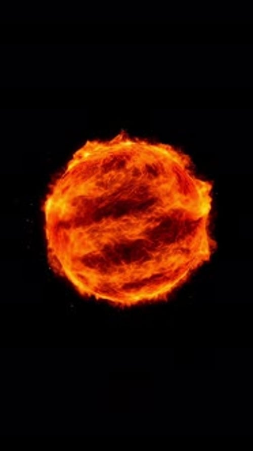 Pulsating Abstract Fiery Sphere Energy Ball Animation