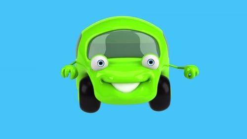 Fun 3D cartoon car dancing (with alpha channel included)